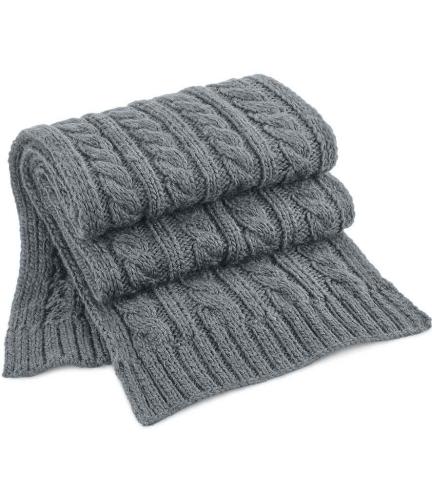 Beechfield Cable Knit Melange Scarf - LGR - ONE